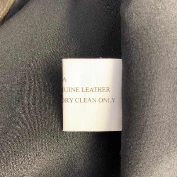 VALENTINA KOVA Size L Black Leather Crew Neck Casual Top - Picture 7 of 7